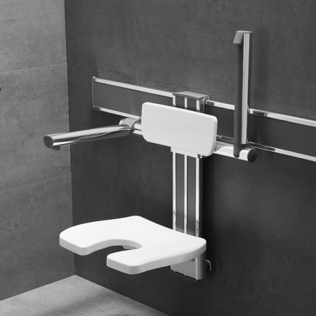 Adjustable Shower Chair with U-shaped cut out