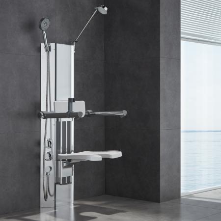 Adjustable shower equipment for elderly